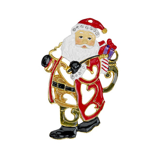 Enamel Ornament Santa Double Sided