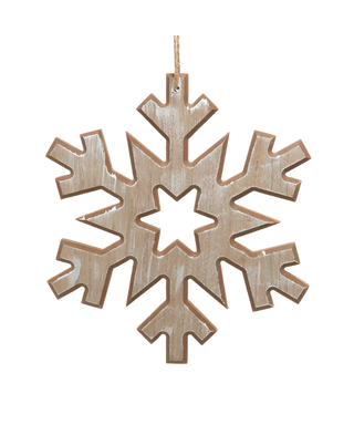 Large Wooden Snowflake Orn