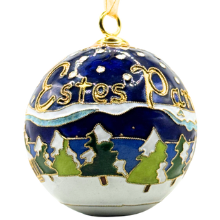 Estes Park Colorado Cloisonne Winter Scene With Moose