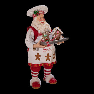 11" Fabriché™ Gingerbread Chef Santa