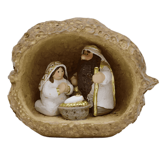 Gold Nut Shell w/Holy Family