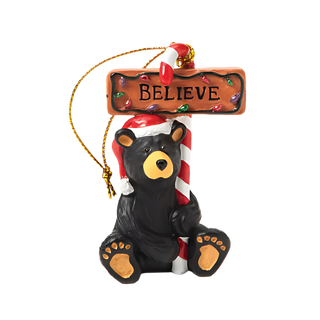 Bearfoots Believe Bear Ornament