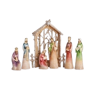 Nativity with Birch Backdrop 7 piece set *