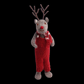 Felt Large Grey Rudolf w/Red Pants