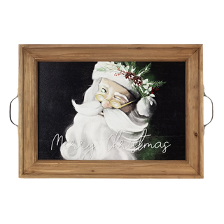 Wood Santa Portrait Serving Tray