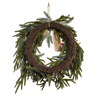 Berries & Pinecone Rattan Wreath