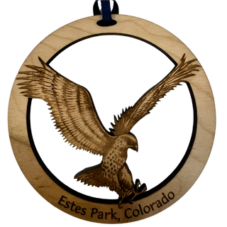 Eagle  Round Wood Ornament