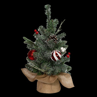 18" Decorated Tree In Burlap Base