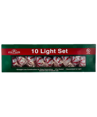 10-Light Peppermint Candy Lights