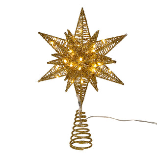 11" 60-Lt Warm White Twinkling  LED Gold Treetop