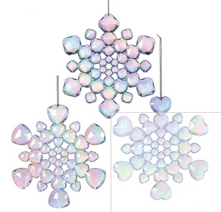 Acrylic Blue Snowflake Ornaments, 3 Assorted