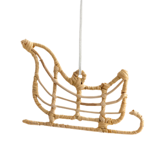 CALAMUS  HAND WRAPPED RATTAN ORNAMENT SLEIGH