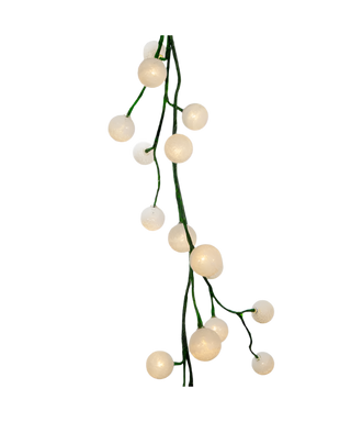 Cotton Ball Lights Green Vine Garland