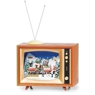 Musical Lighted TV Train engine, Santa Waving