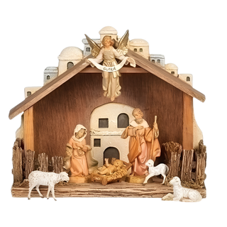 7 Figure City Scape Nativity With Stable