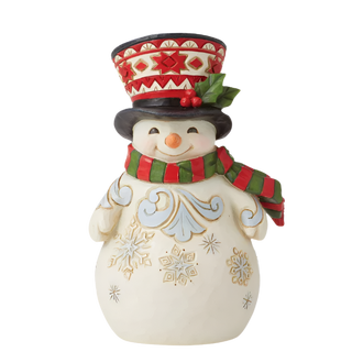 Jim Shore Pint Size Snowman with Large Hat Figurine