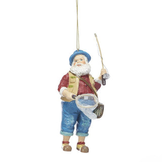 Fishing Santa Orn