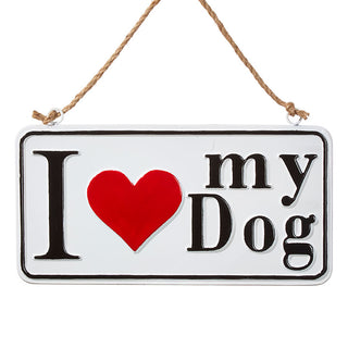 I Love My Dog Sign Orn