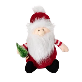 Sitting Plush Santa with Tree