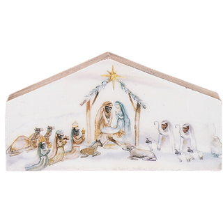 Watercolor Nativity Scene Block