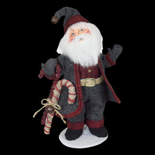 9" Plaid & Pine Santa