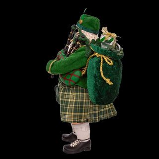 10.5" Fabriché™ Musical Irish Bagpiper Santa