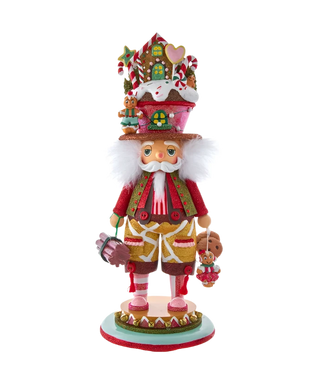 18" Lit Gingerbread House Hat Nutcracker