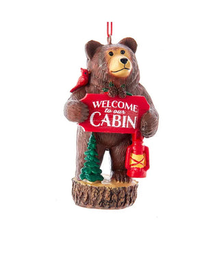 Welcome To Our Cabin bear orn