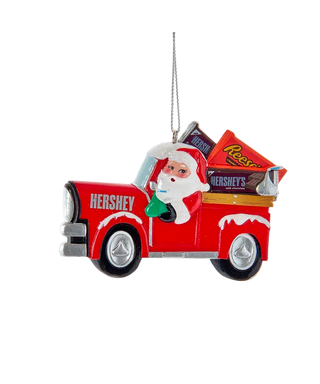 Hershey Santa Pick Up Truck Ornament