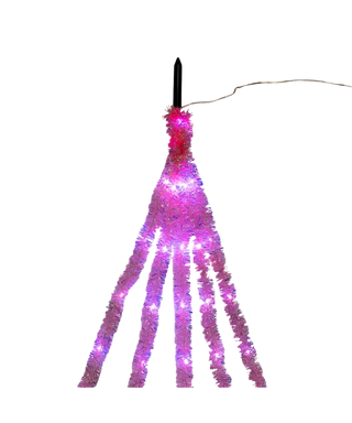 Pink Tinsel LED Cascade Light