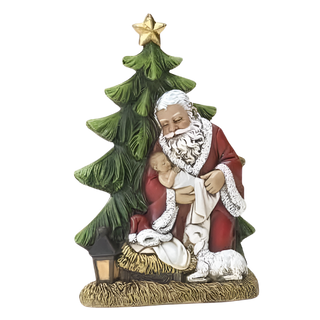 Kneeling Santa With Tree