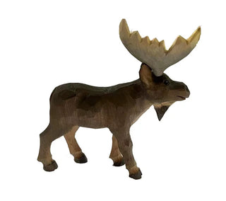 Hand Carved Wood Moose