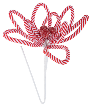 Peppermint Poinsettia Pick