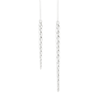 Swirl Twist Glass Icicle S/2