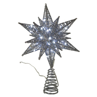 11" 60-Light Warm White Twinkling  LED Silver Treetop