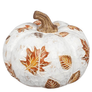 Resin White Washed Pumpkin