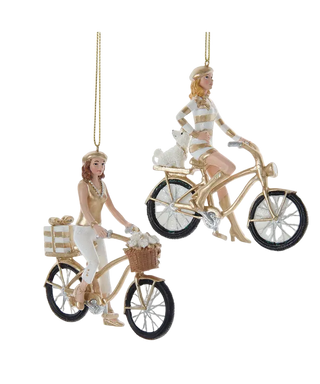 Golden Elegance Modern Girl On Bike