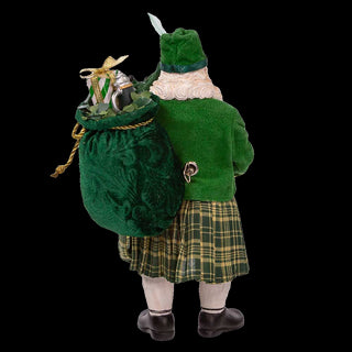 10.5" Fabriché™ Musical Irish Bagpiper Santa
