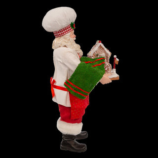 11" Fabriché™ Chef Santa with Gingerbread Train