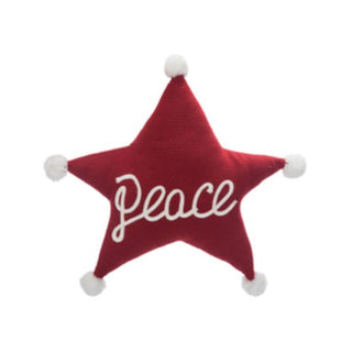 Fabric Knit Shaped Peace Pillow