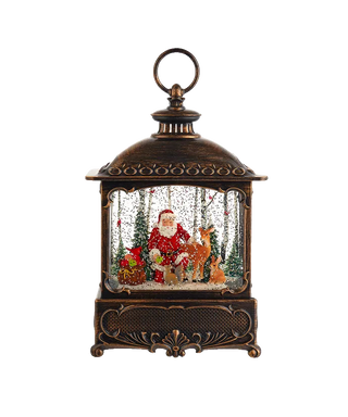 Santa With Animals Lantern Shimmer