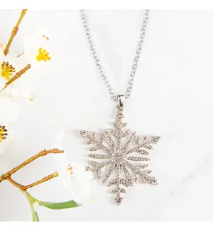 20" Danica Pave Snowflake Necklace Silver