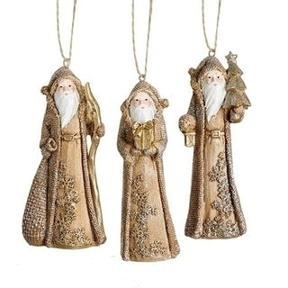 Gold Linen Santa Orn 3a