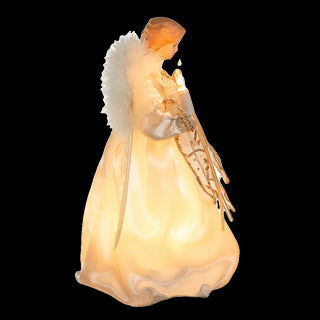 9" 10/L IVORY/GOLD ANGEL TREE TOP