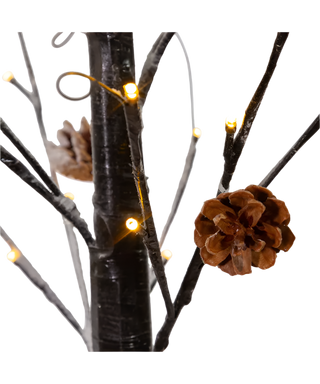 Fairy LED Flocked Twig Tree w/ Pinecones