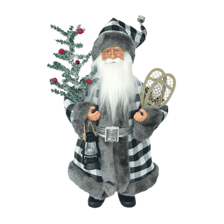 White and Black Plaid Claus