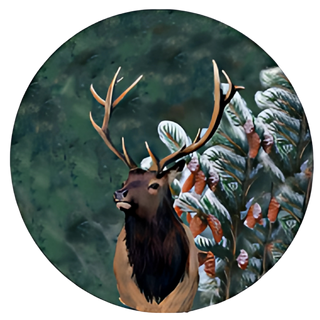 Elk With Pinetree Ornament