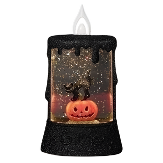 Lighted Mini Candle Dome Halloween Cat