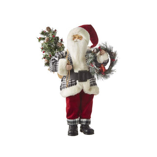 Santa Holding Tree and Wreath