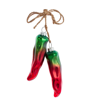 Glass Chili Peppers Ornament